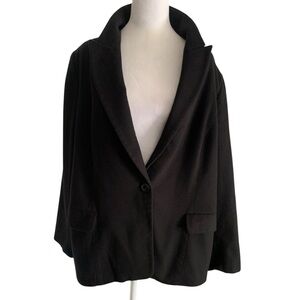 Marina Rinaldi Black Wool Angora Blend Size 27/18W Quiet Luxury Jacket